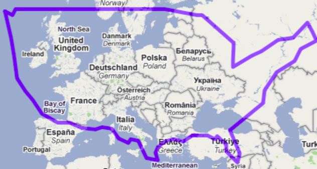 map of usa and europe overlay